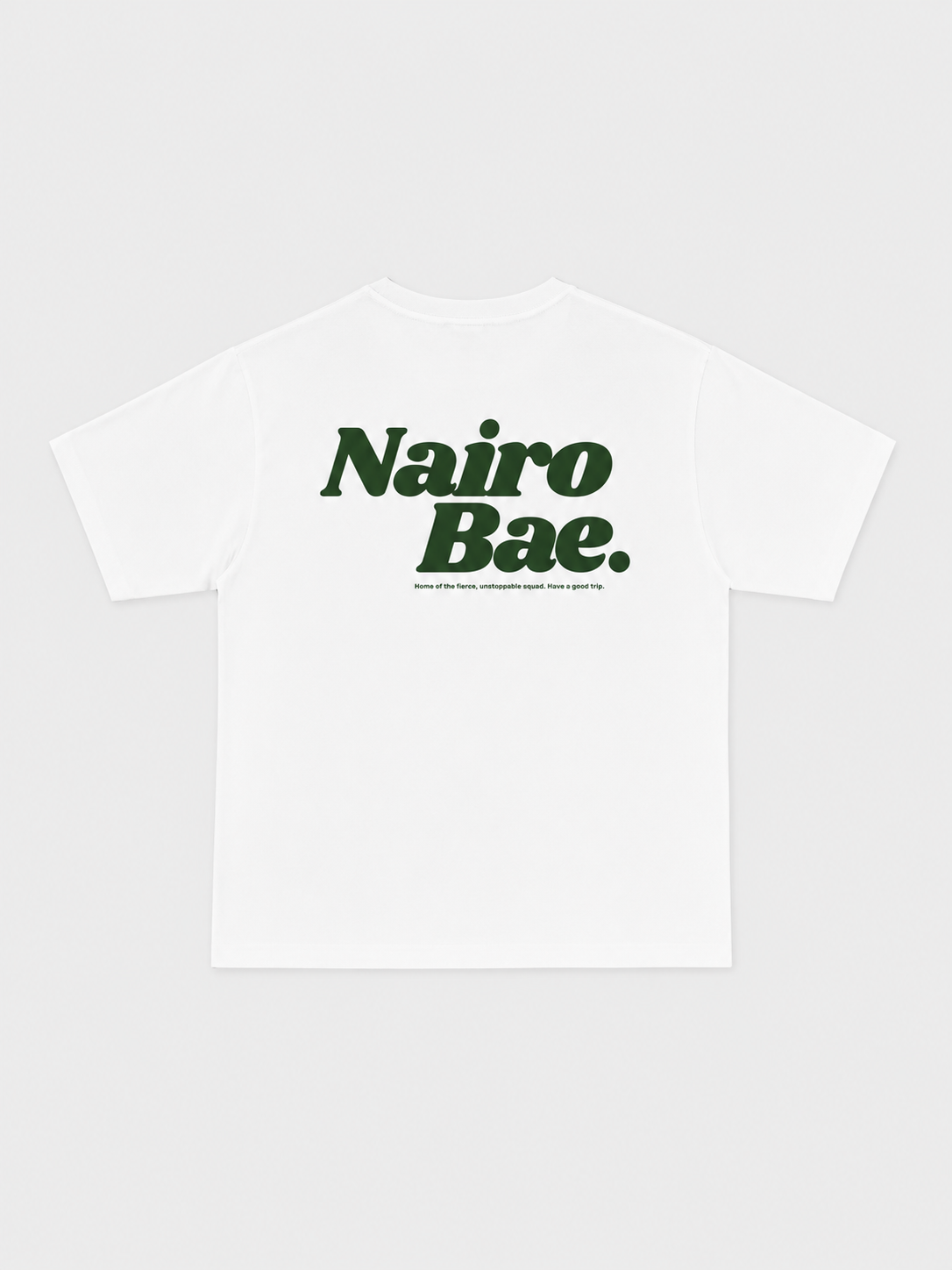 Nairobae White T-Shirt with Green Ink