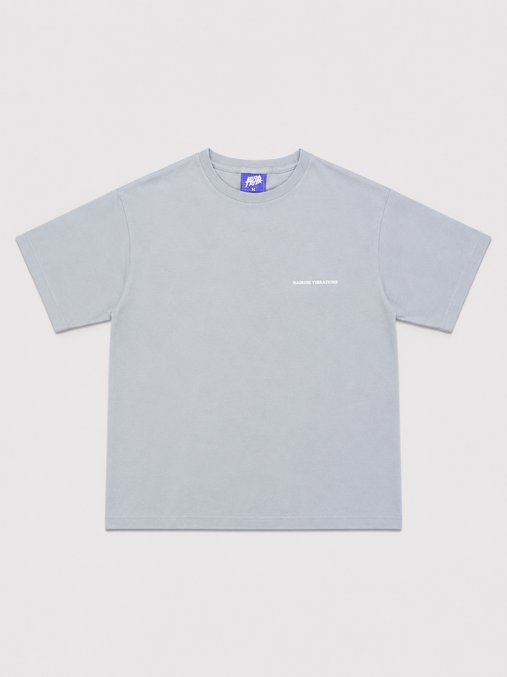 Nairobi Vibrations Sky Blue T-Shirt with White Ink