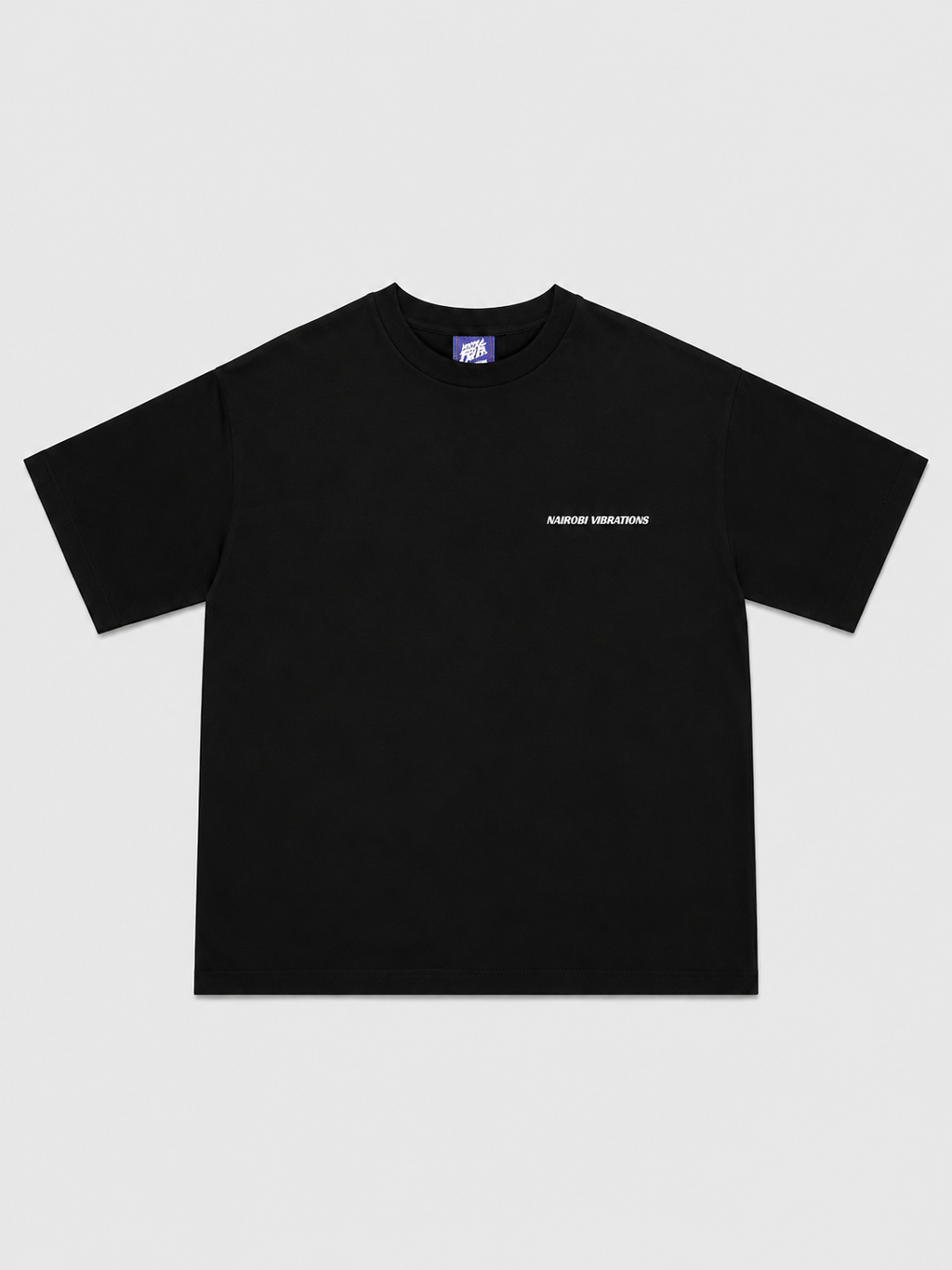 Nairobi Vibrations Black T-Shirt with White Ink