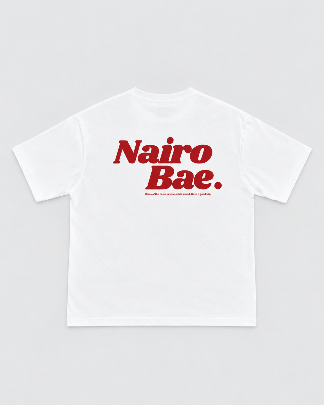 Nairobae  White T-Shirt with Red Ink