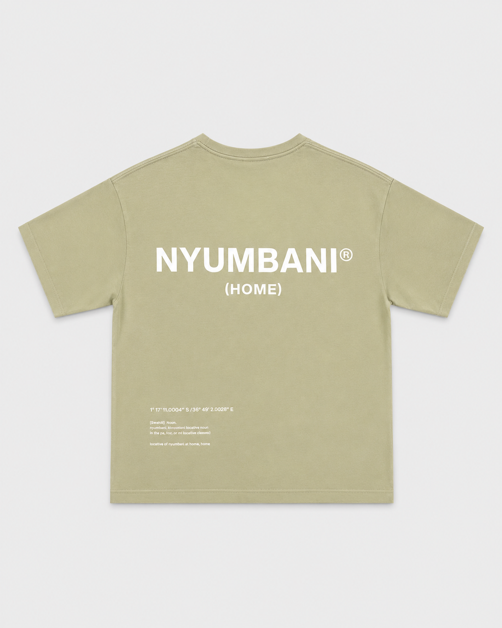 Nyumbani Sage T-Shirt with White Ink