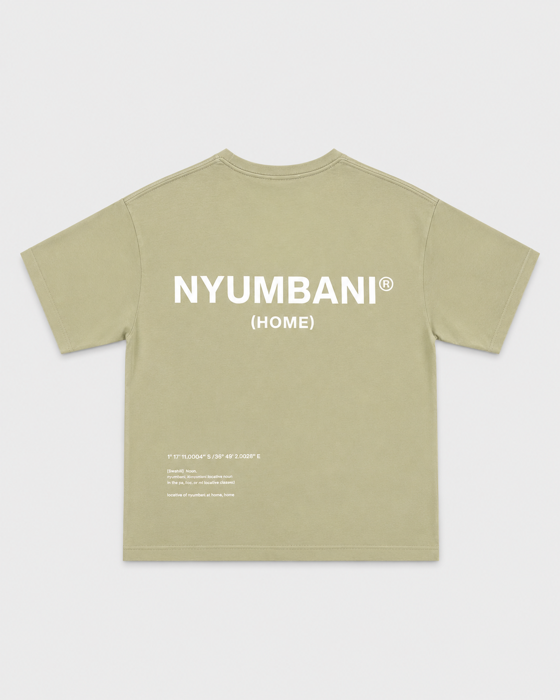 Nyumbani Sage T-Shirt with White Ink