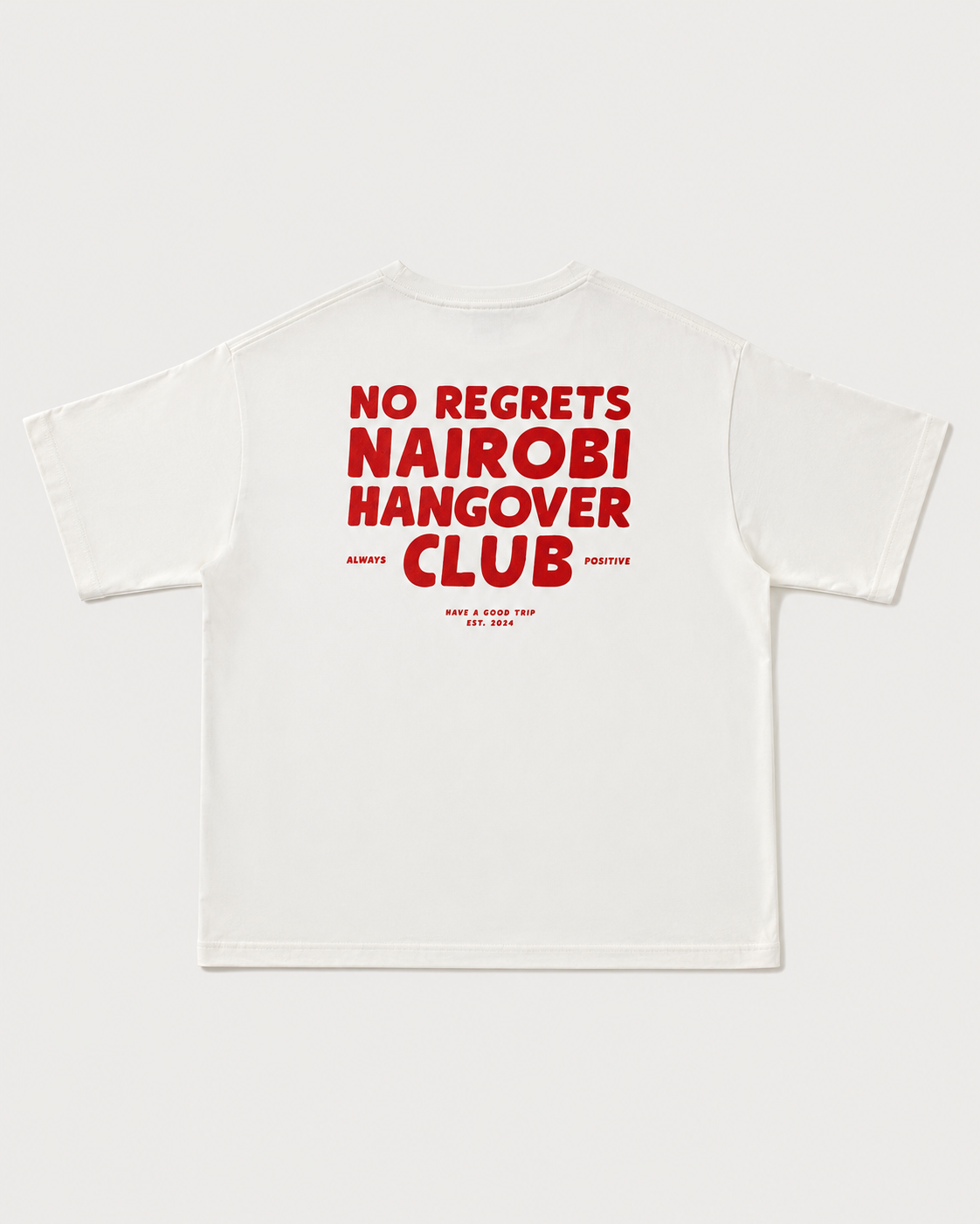 Hangover Club White T-Shirt with Red Ink