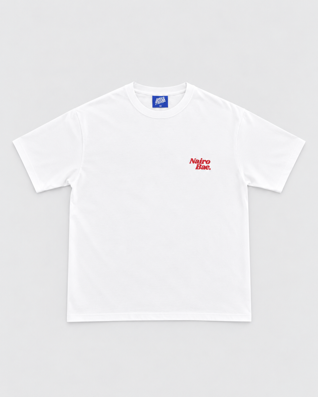 Nairobae  White T-Shirt with Red Ink