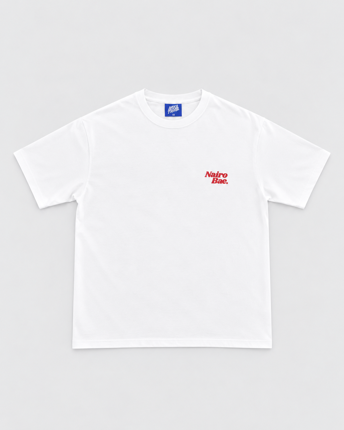 Nairobae  White T-Shirt with Red Ink