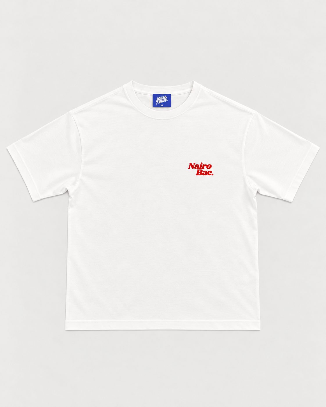 Nairobae White T-Shirt with Red ink