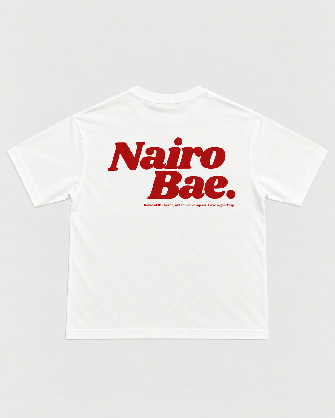 Nairobae White T-Shirt with Red ink