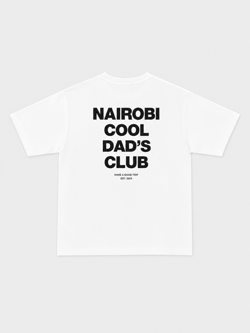 Nairobi Cool Dad's Club White T-Shirt with Grey Ink