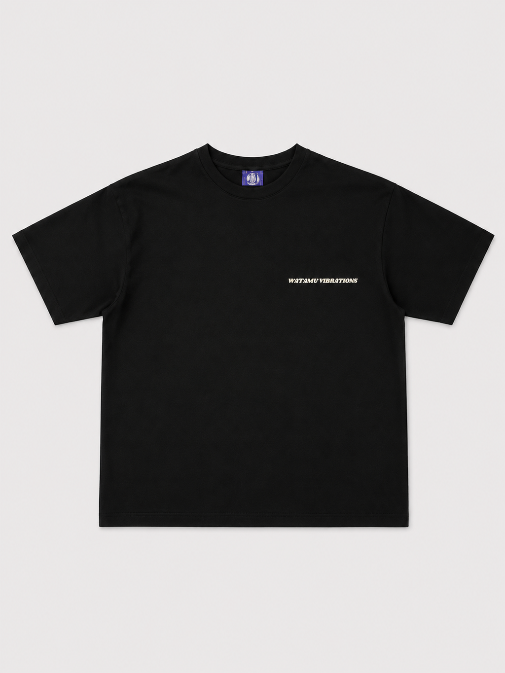 Watamu Vibrations Black T-Shirt with White Ink