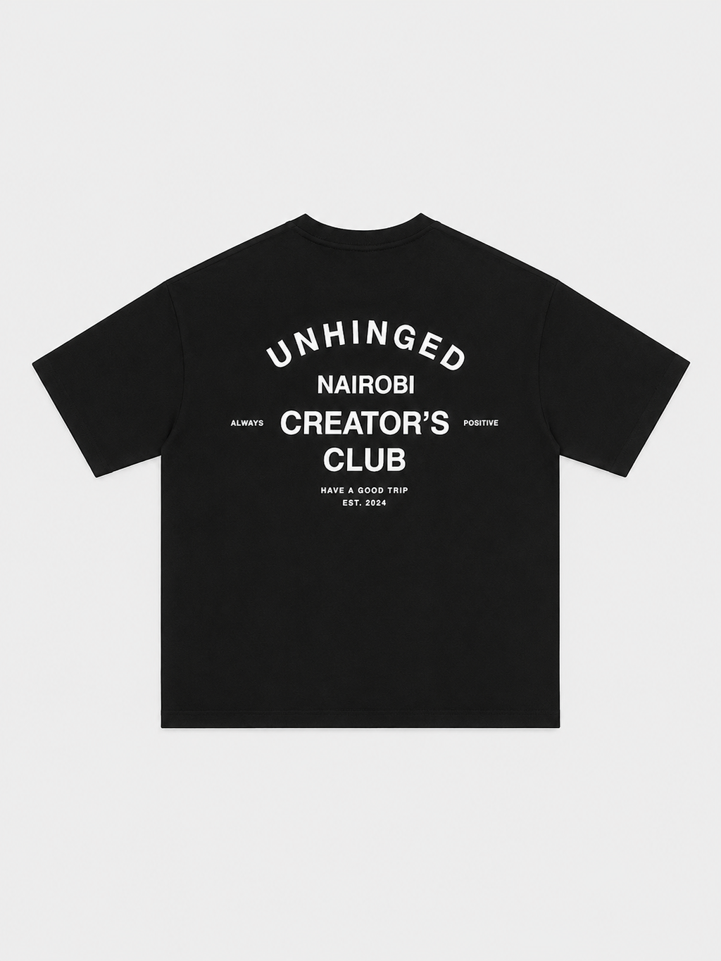 Unhinged Black T-Shirt with White ink