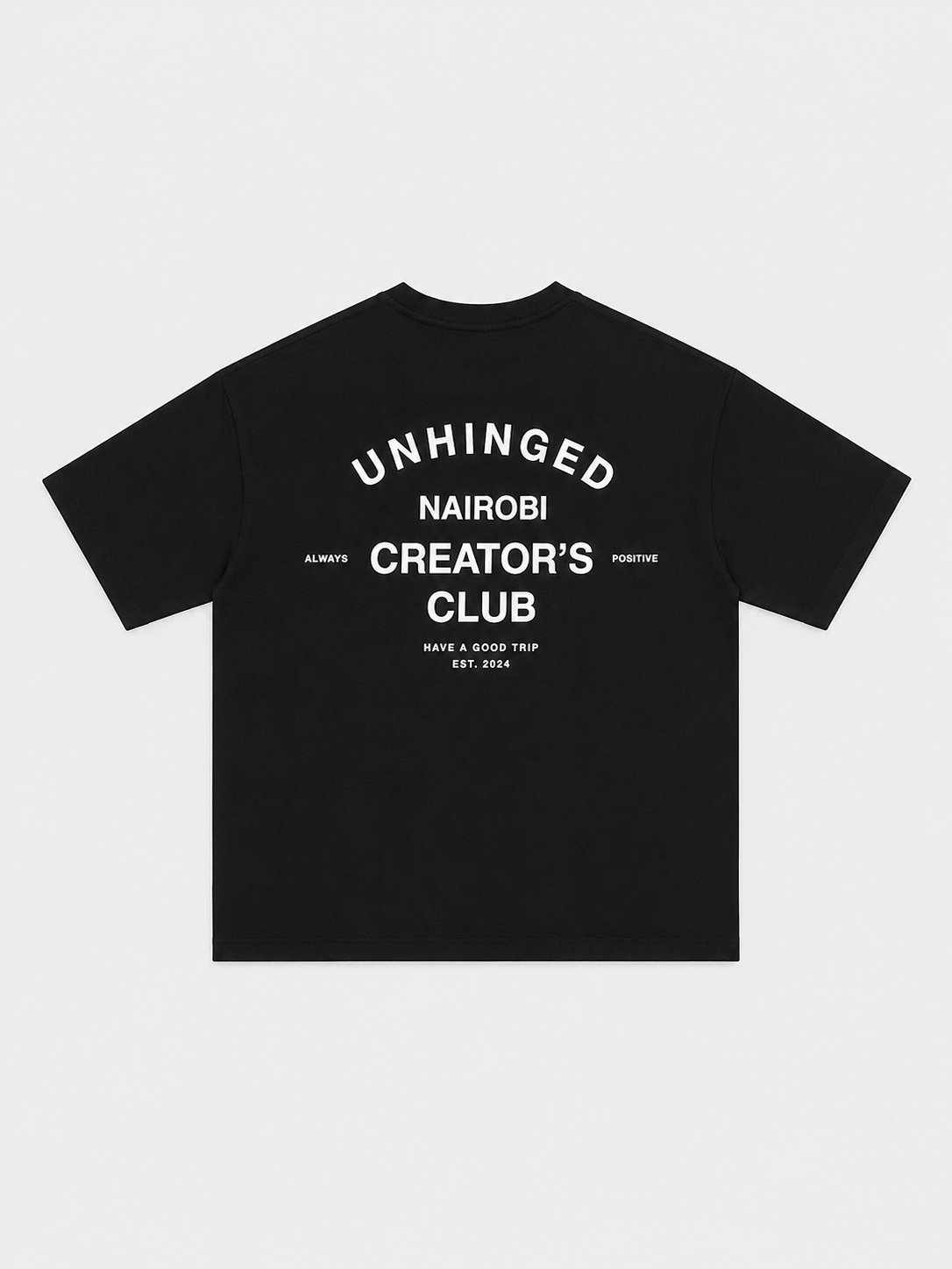 Unhinged Black T-Shirt with White ink