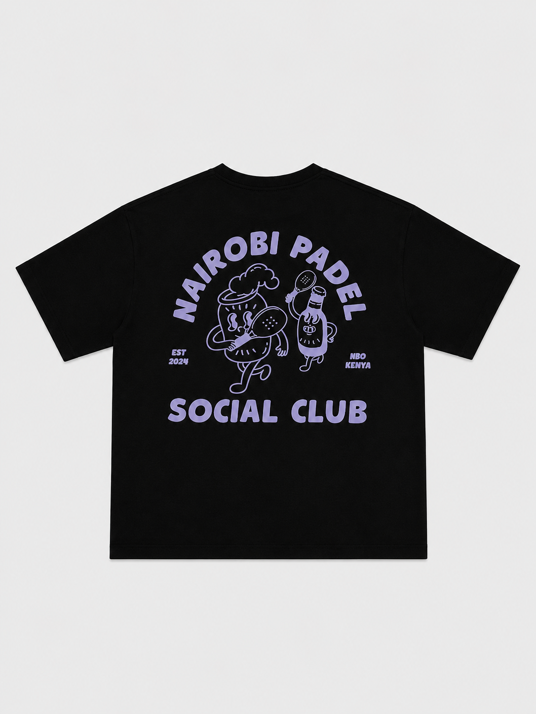 Nairobi Padel Social Club Black T-Shirt with Purple Ink