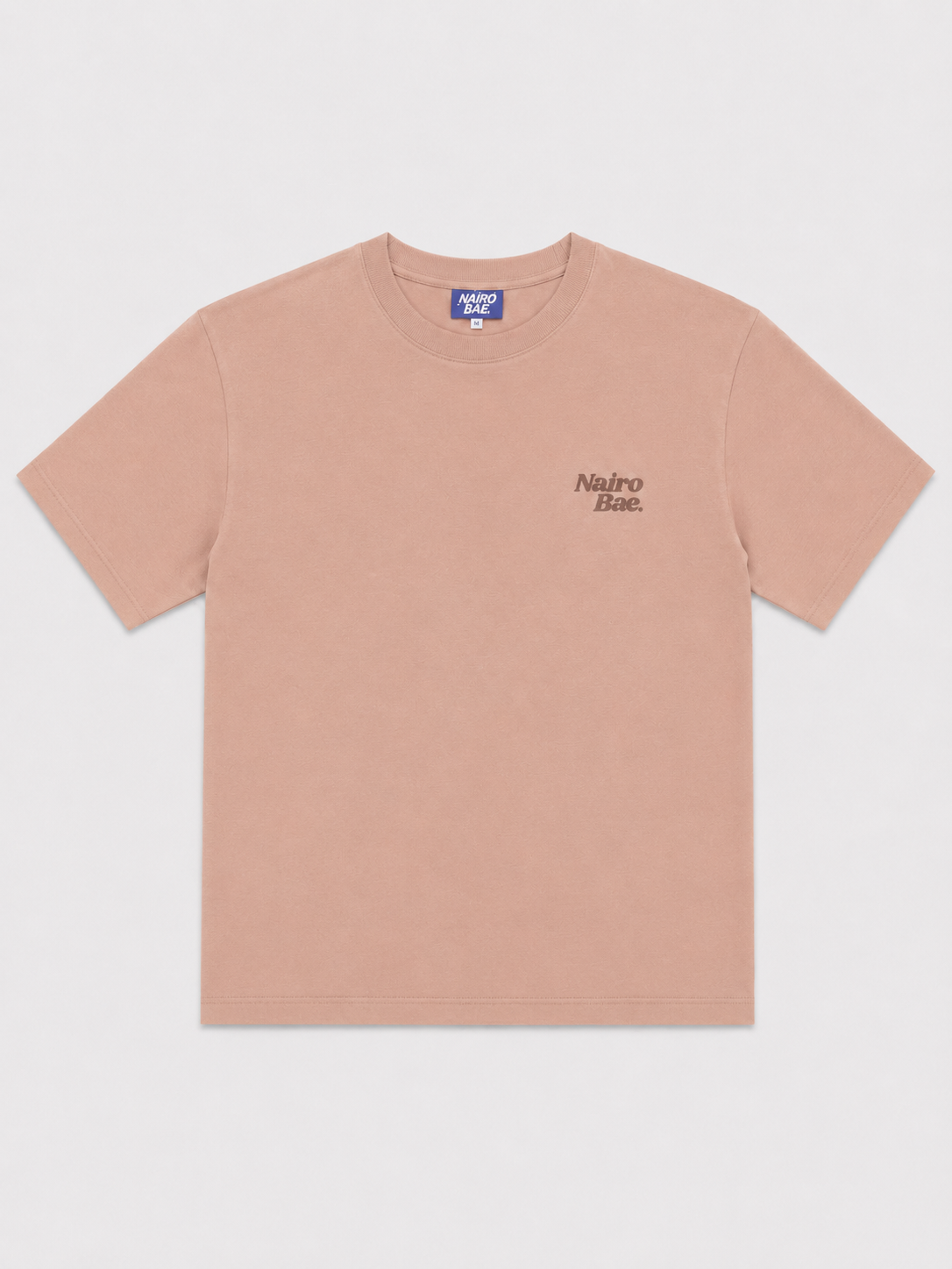 Nairobae Smokey Pink T-Shirt Front & Back In Brown Ink