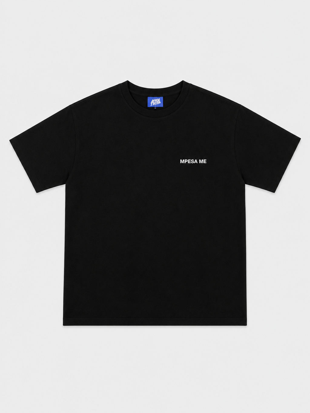 Mpesa Me Black T-Shirt with White Ink