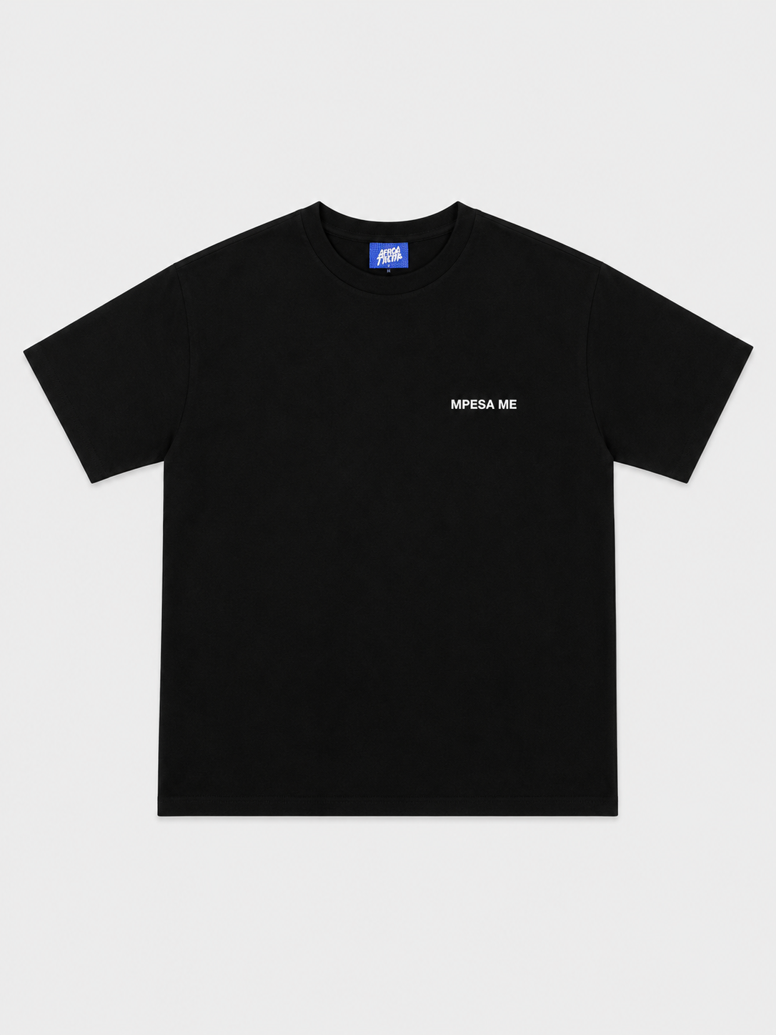 Mpesa Me Black T-Shirt with White Ink