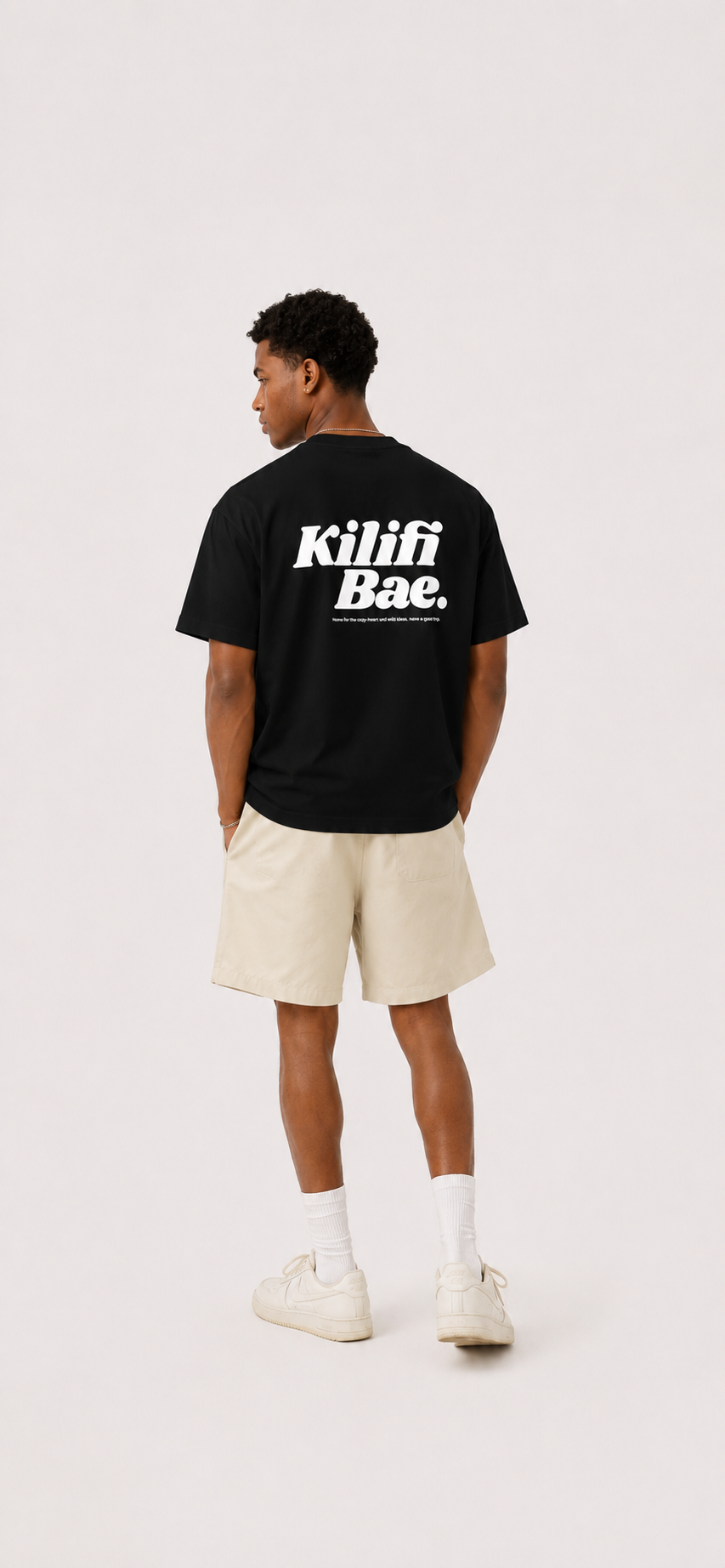Kilifi Bae Black T-Shirt with White Ink