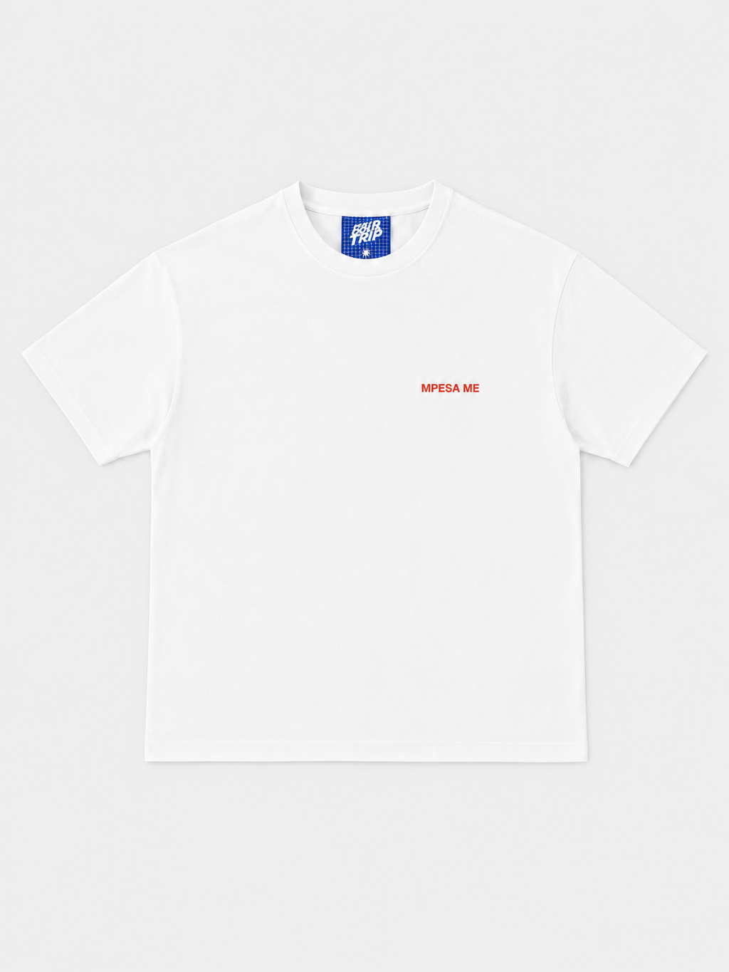 Mpesa Me White T-Shirt with Red Ink
