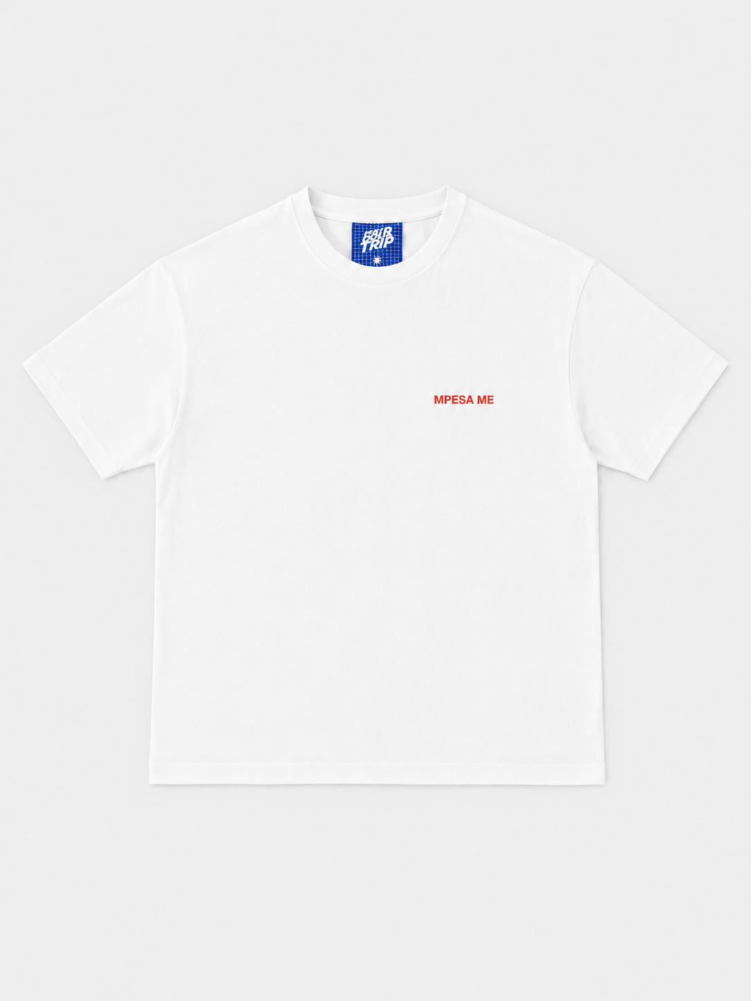 Mpesa Me White T-Shirt with Red Ink