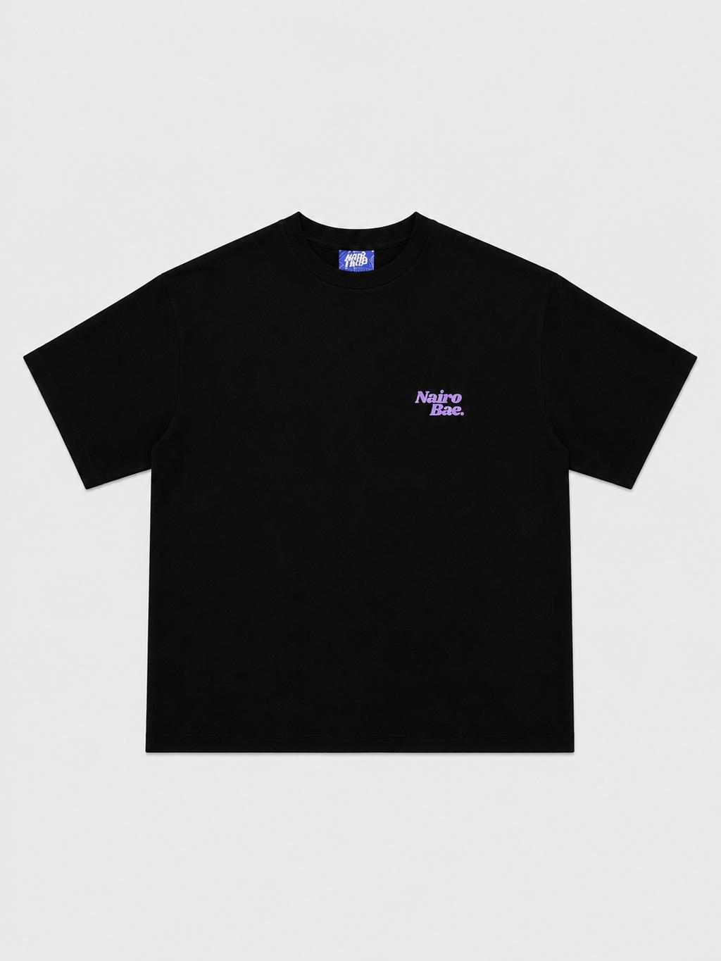 Nairobae Black T-Shirt with Purple ink
