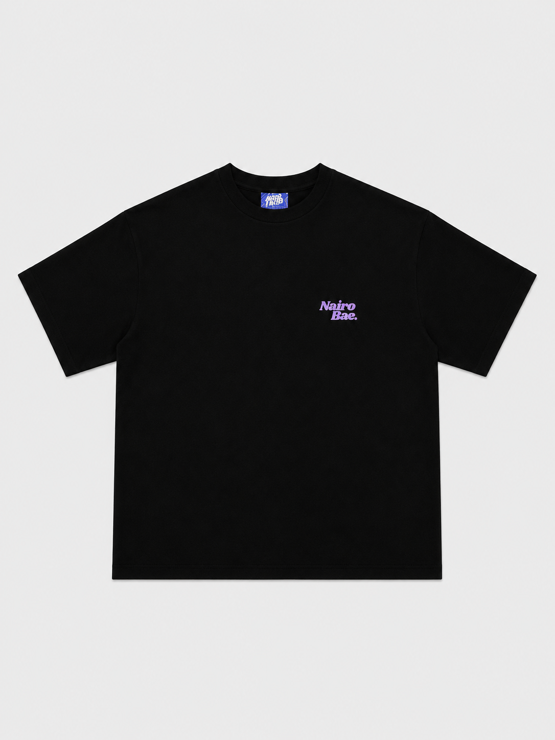 Nairobae Black T-Shirt with Purple ink