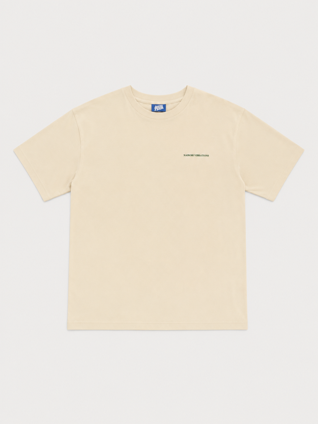 Nairobi Vibrations Beige T-Shirt With Green Ink