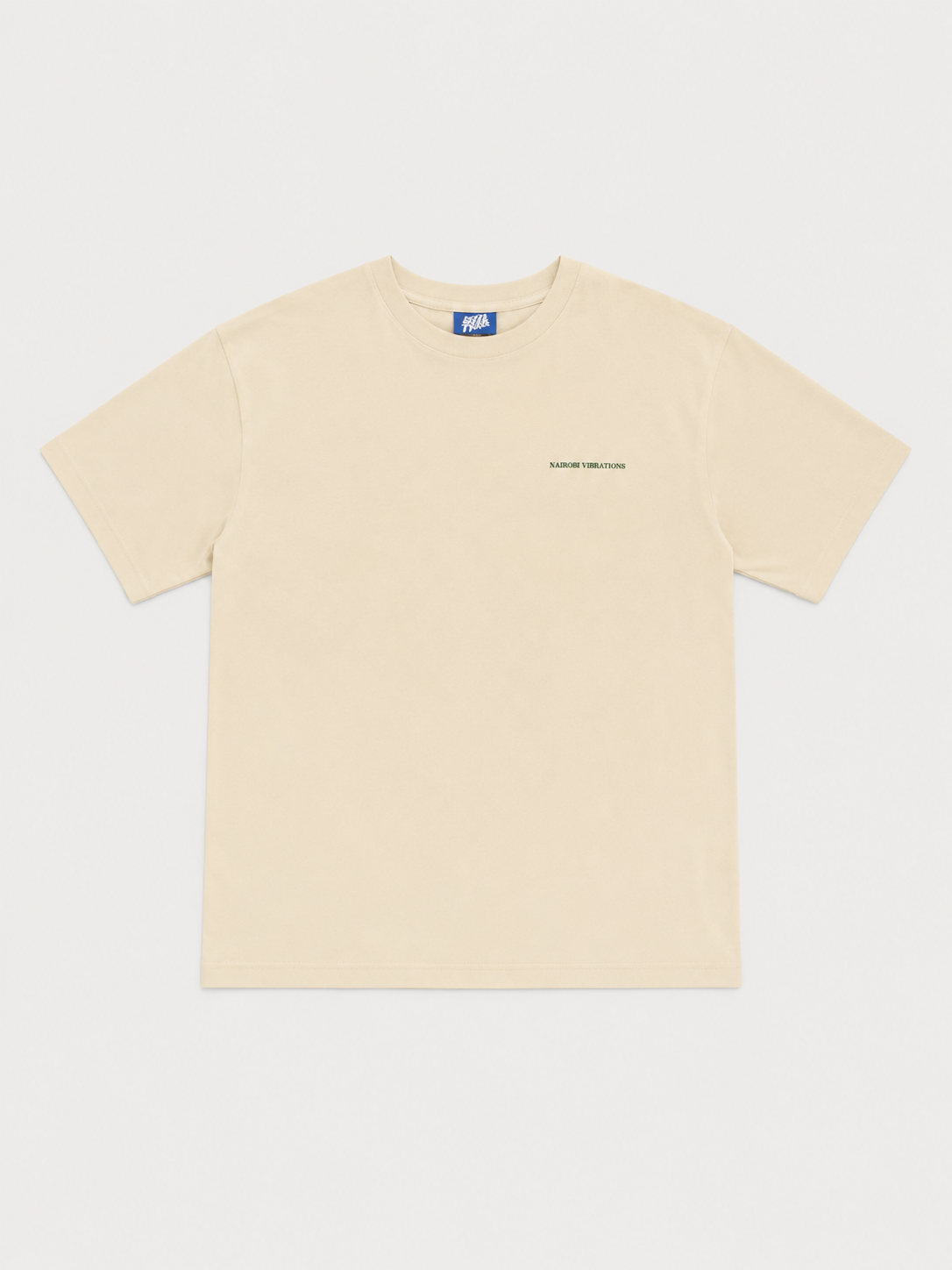 Nairobi Vibrations Beige T-Shirt With Green Ink