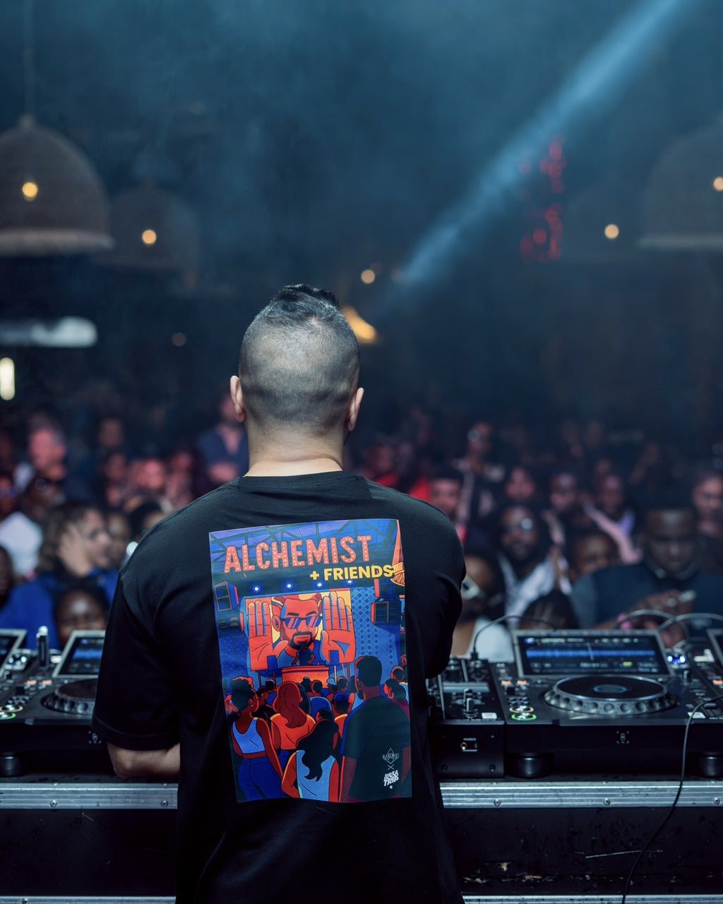 Alchemist And Friends Black T-Shirt with White ink