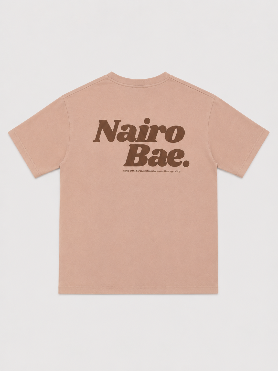 Nairobae Smokey Pink T-Shirt Front & Back In Brown Ink