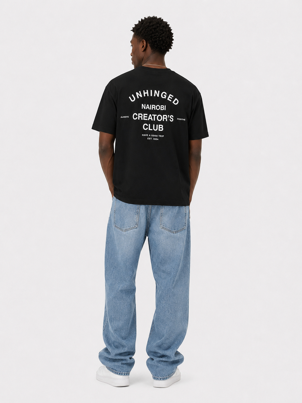 Unhinged Black T-Shirt with White ink