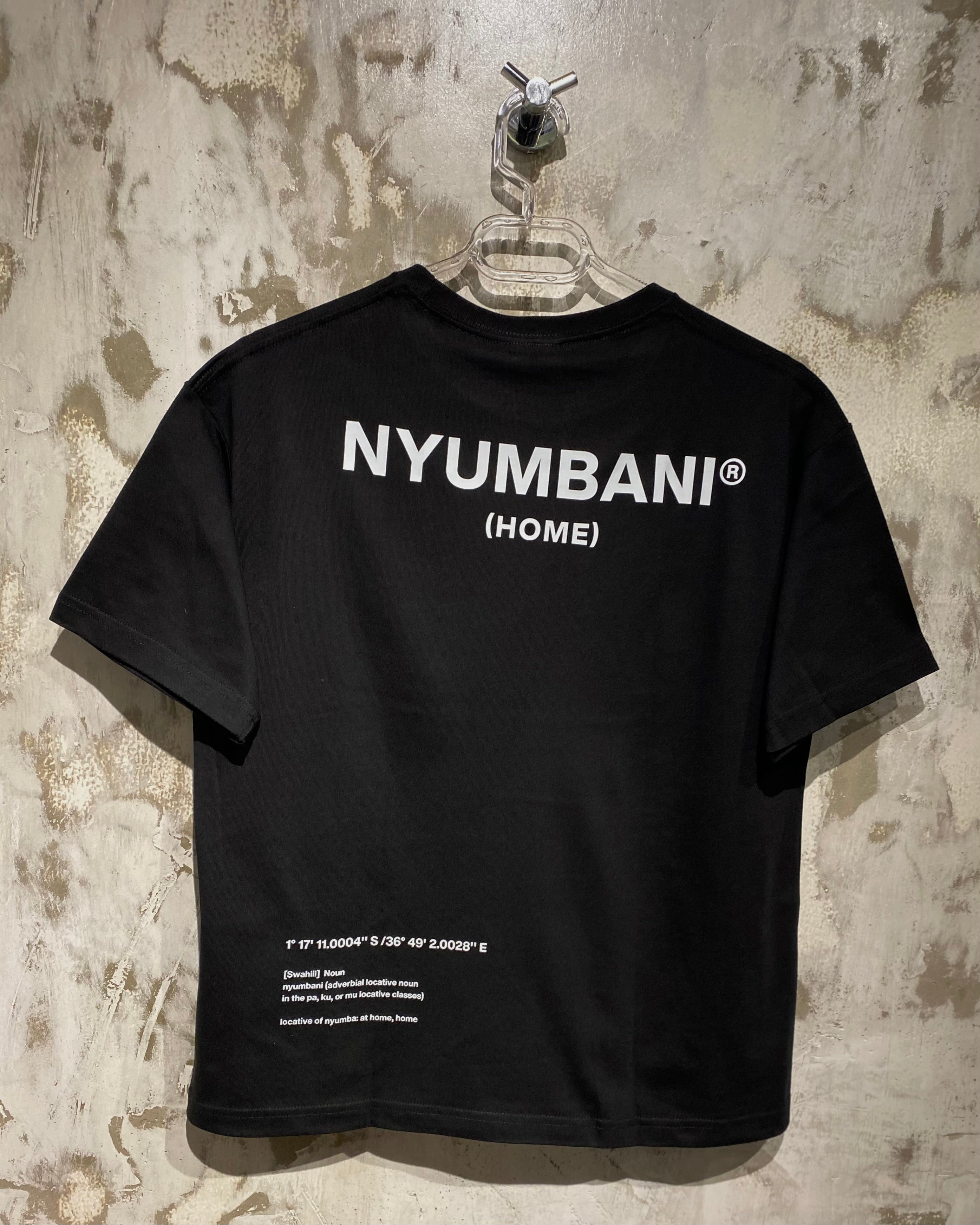 Nyumbani Black T-Shirt with White Ink