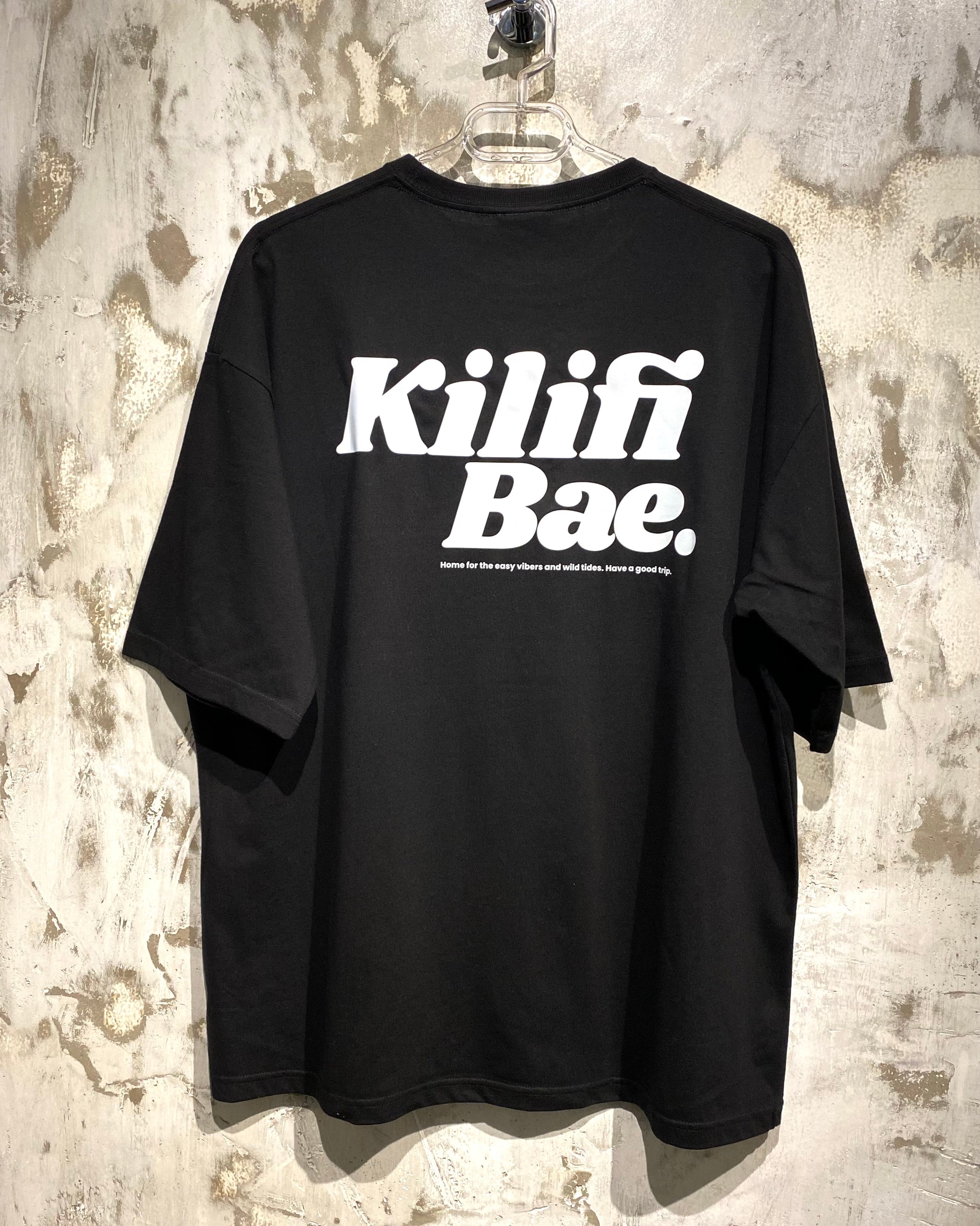 Kilifi Bae Black T-Shirt with White Ink