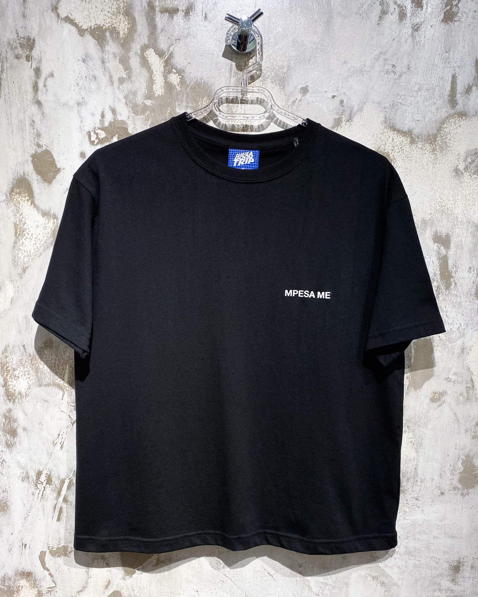 Mpesa Me Black T-Shirt with White Ink