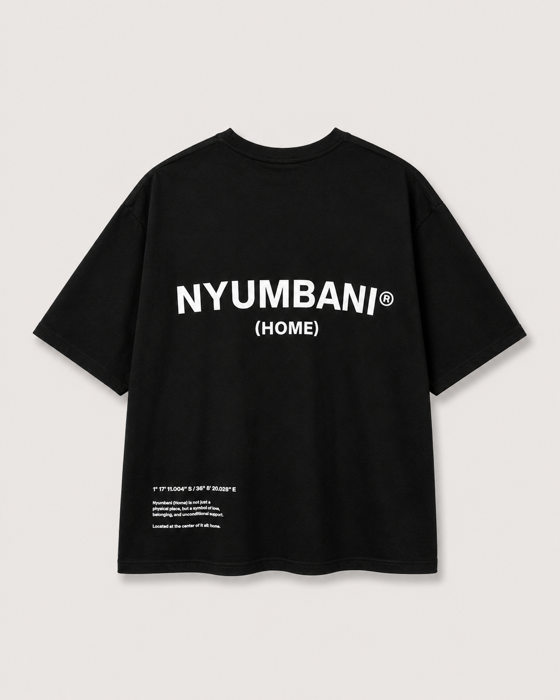 Nyumbani Black T-Shirt with White Ink