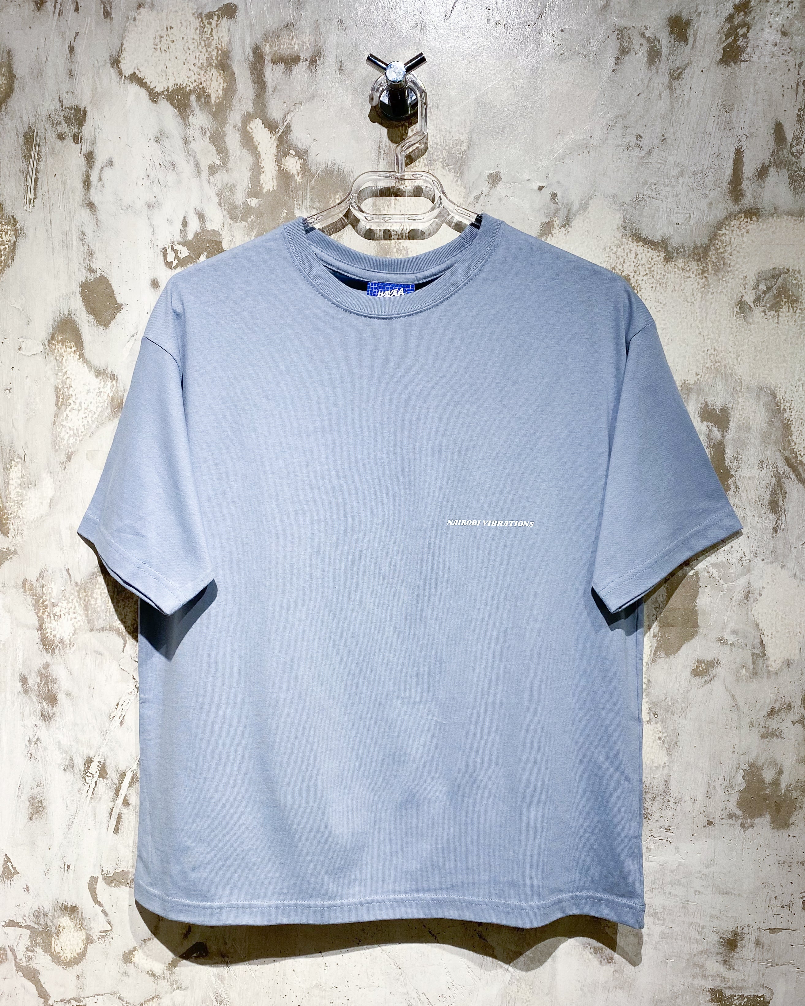 Nairobi Vibrations Blue T-Shirt with White Ink