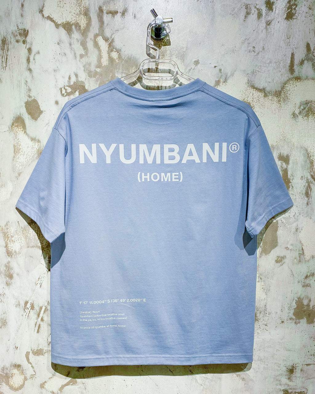 Nyumbani Blue T-Shirt with White Ink