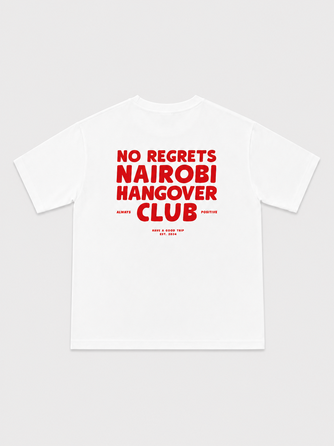 Hangover Club White T-Shirt with Red Ink