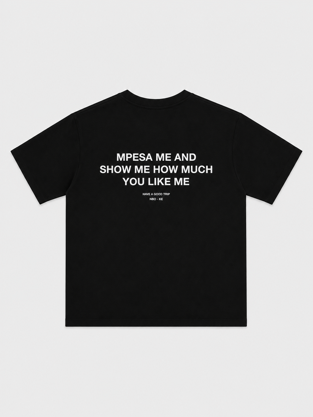 Mpesa Me Black T-Shirt with White Ink