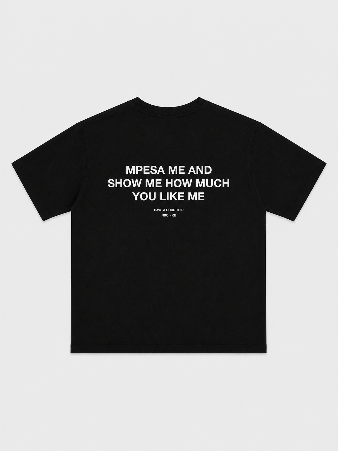 Mpesa Me Black T-Shirt with White Ink