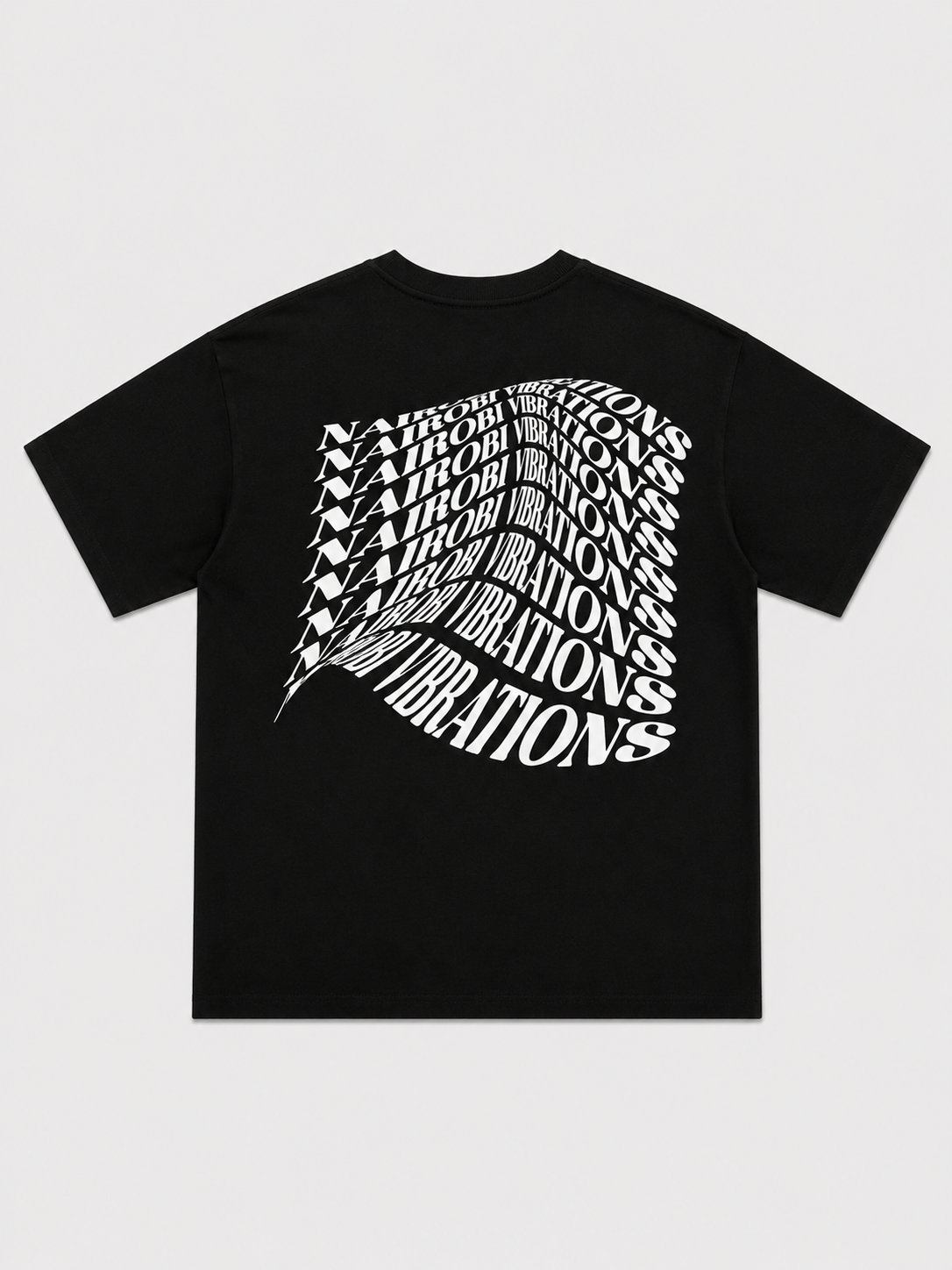 Nairobi Vibrations Black T-Shirt with White Ink
