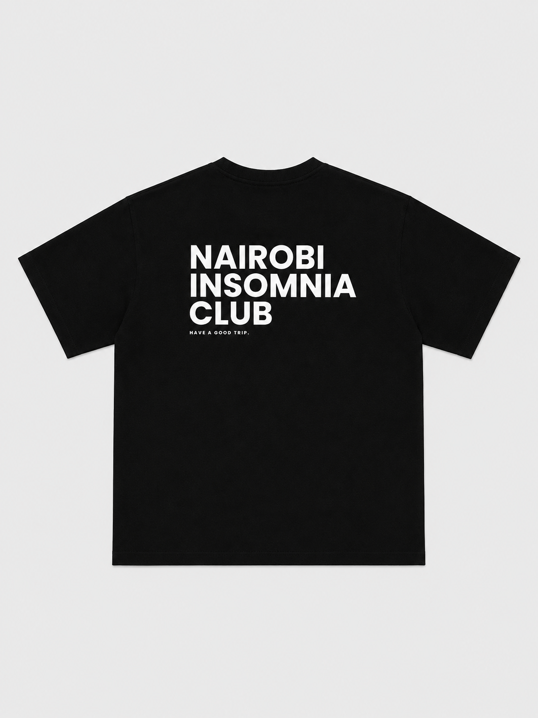 Nairobi Insomnia Club Black T-Shirt with White Ink