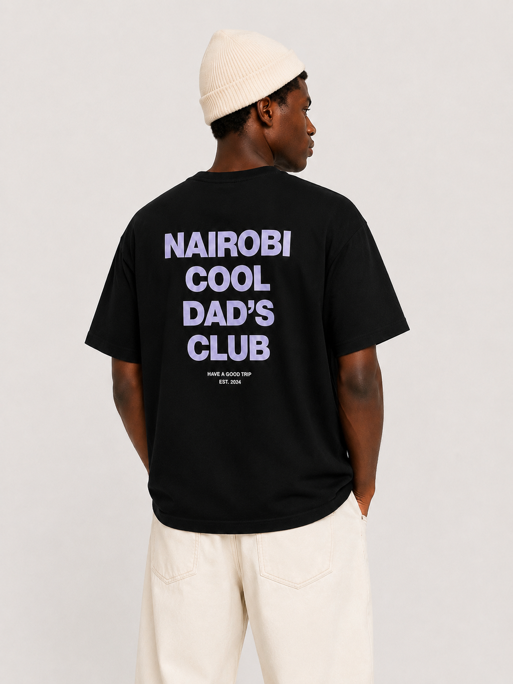 Nairobi Cool Dad's Club Black T-Shirt with Grey Ink
