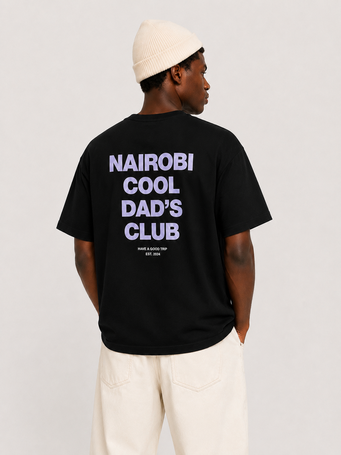 Nairobi Cool Dad's Club Black T-Shirt with Grey Ink
