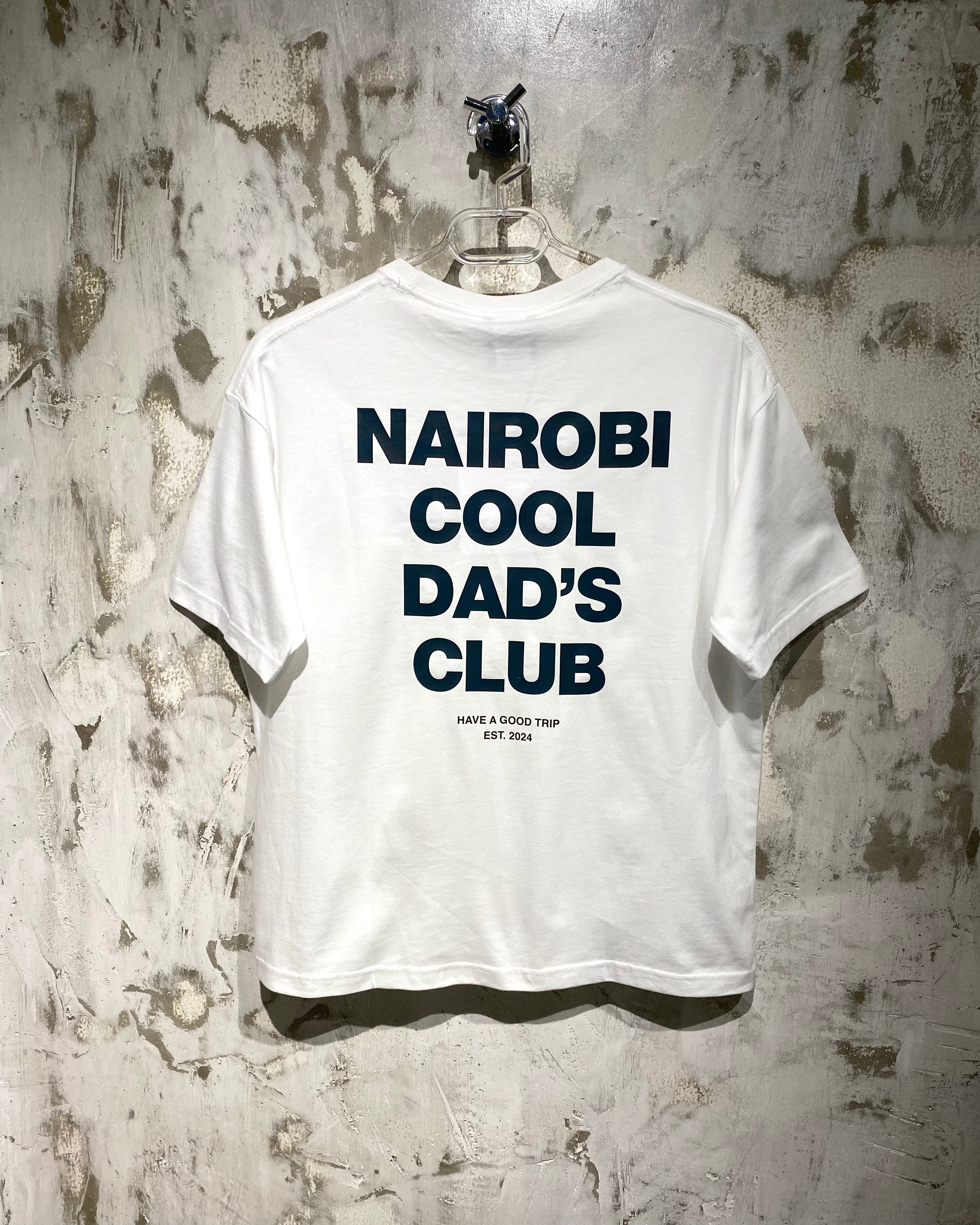 Nairobi Cool Dad's Club White T-Shirt with Green Ink