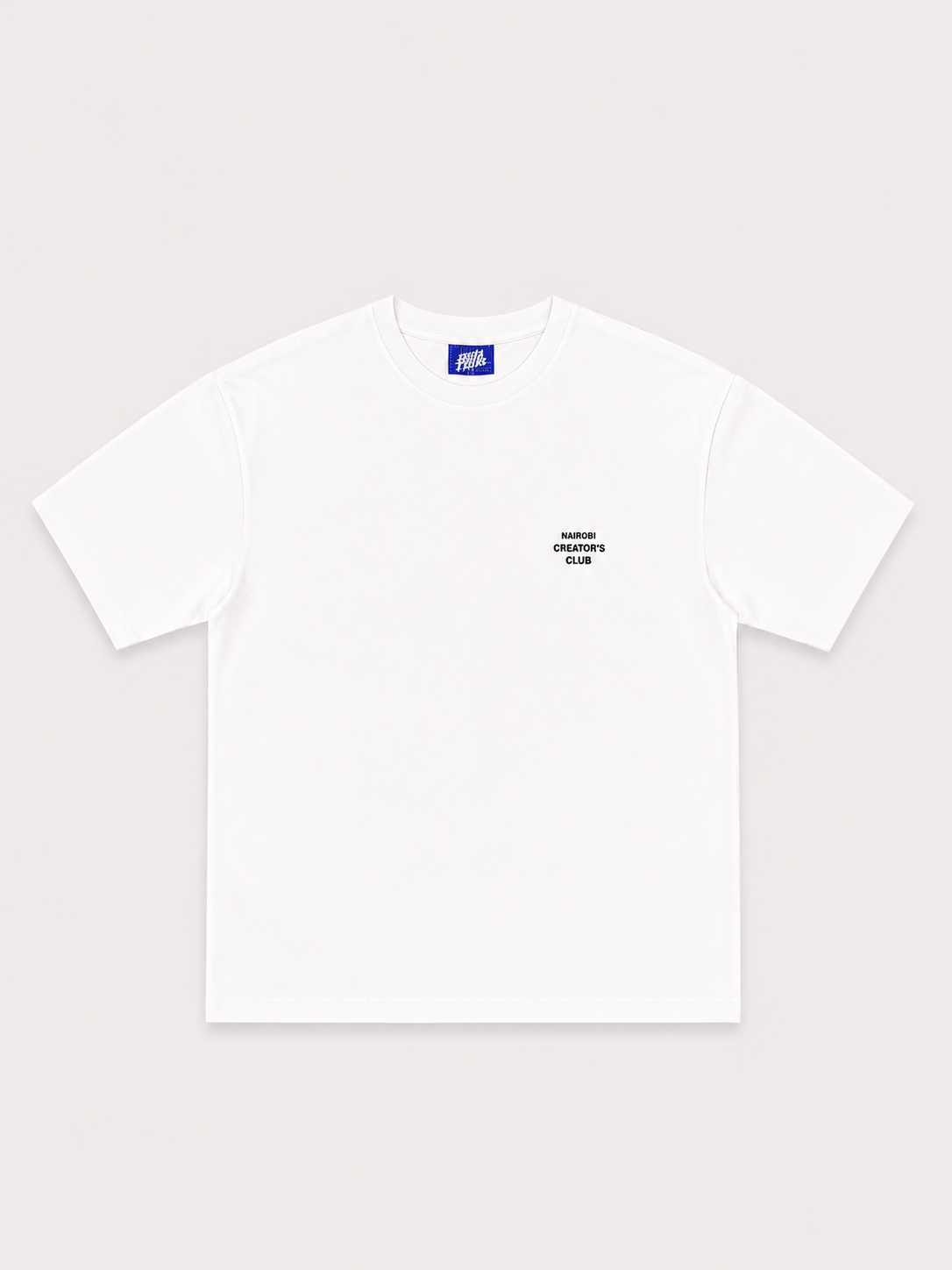 Nairobi Unhinged White T-Shirt with Black ink