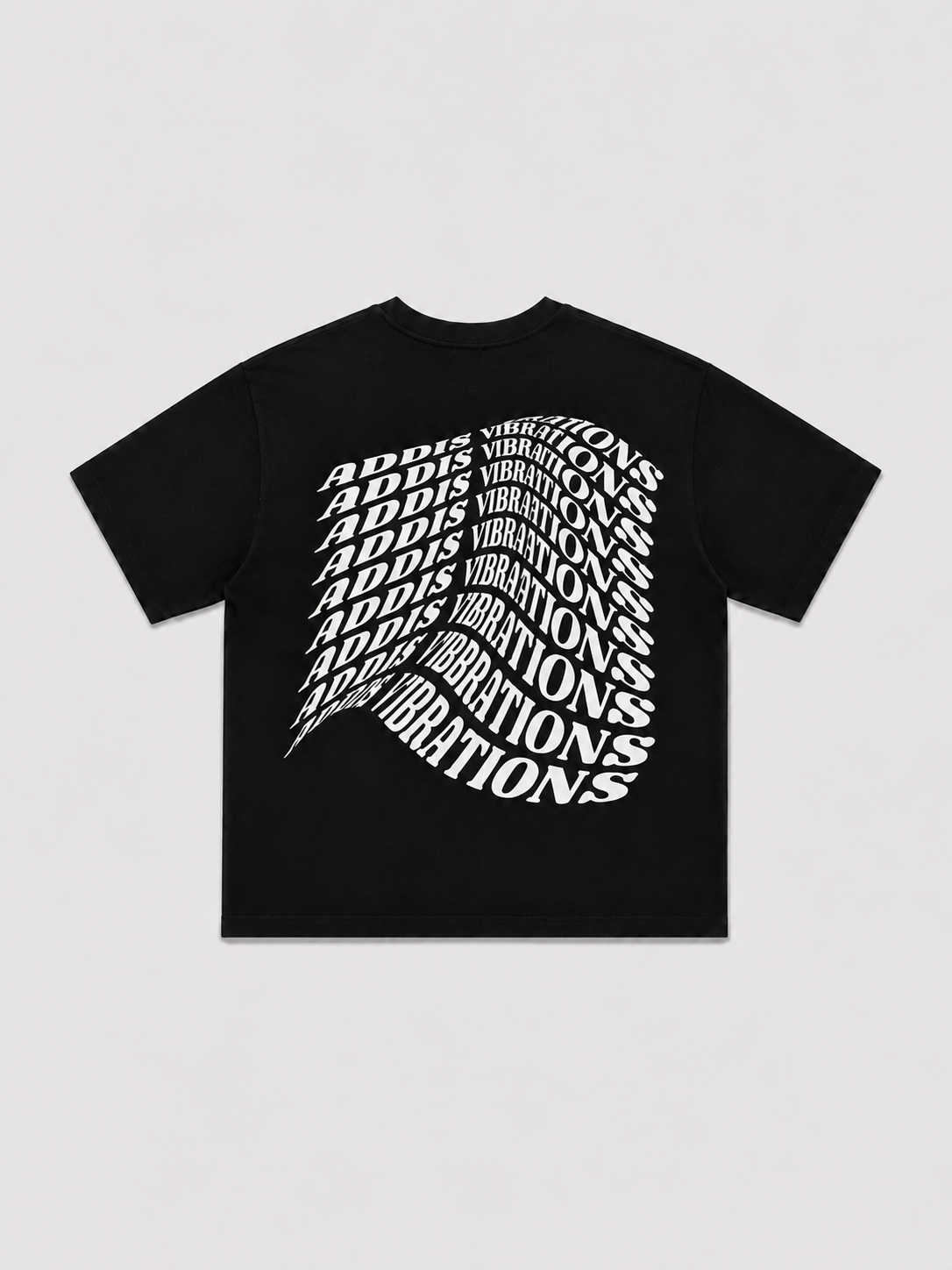 Addis Vibrations Black T-Shirt with White Ink