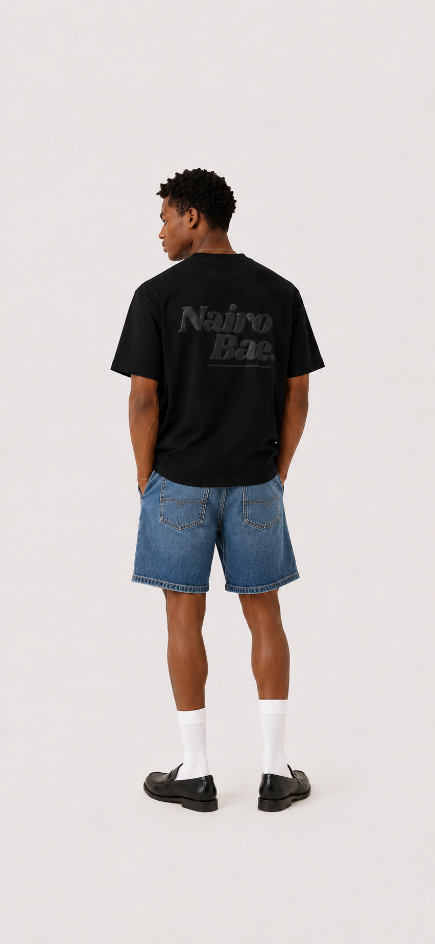 Nairobae Black T-Shirt With Black Ink