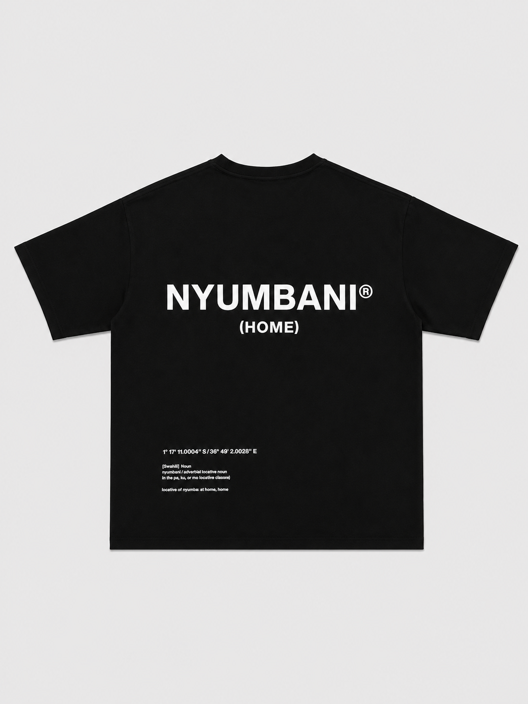 Nyumbani Black T-Shirt with White Ink