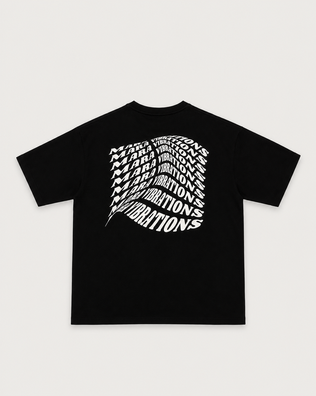 Mara Vibrations Black T-Shirt with White Ink