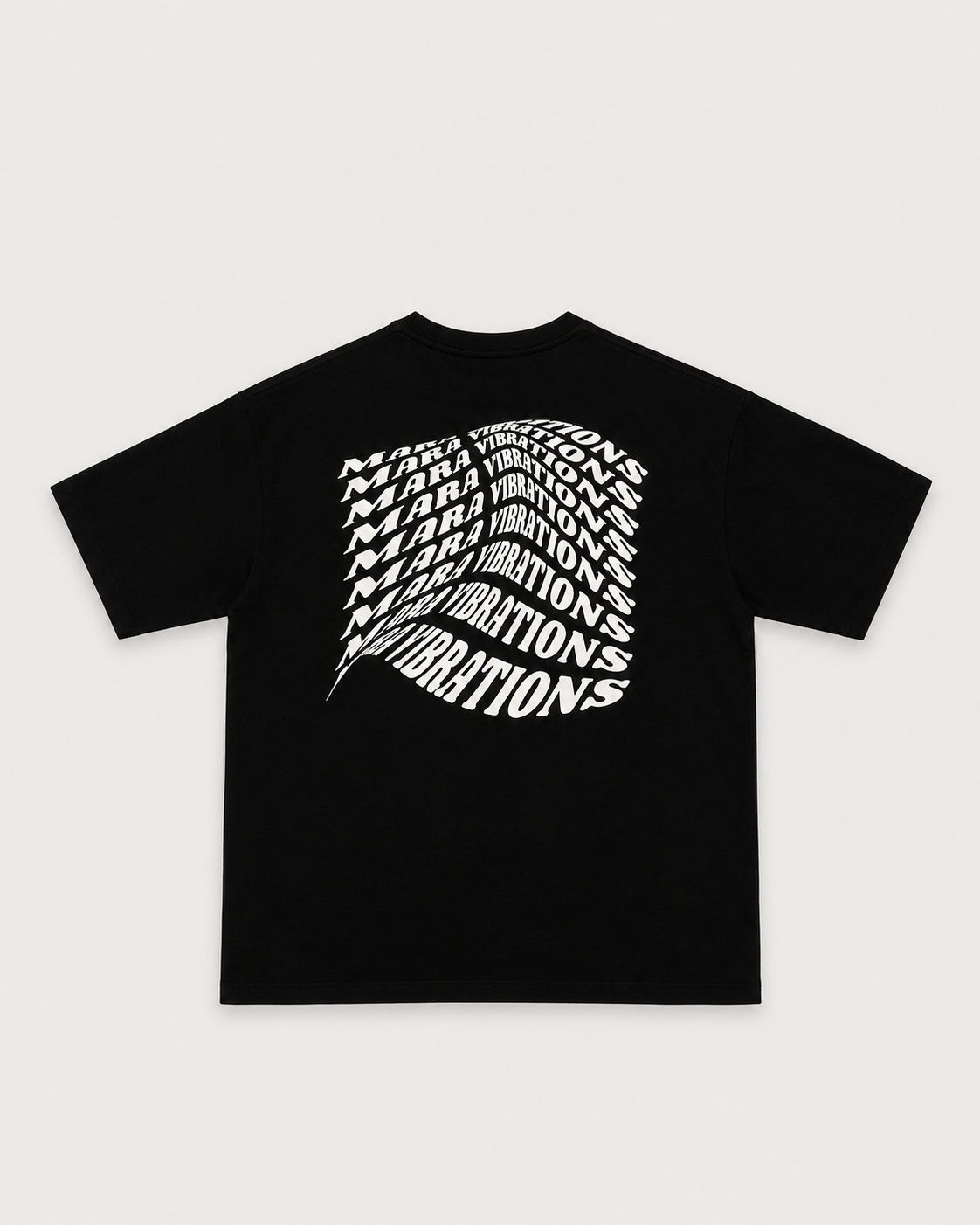 Mara Vibrations Black T-Shirt with White Ink