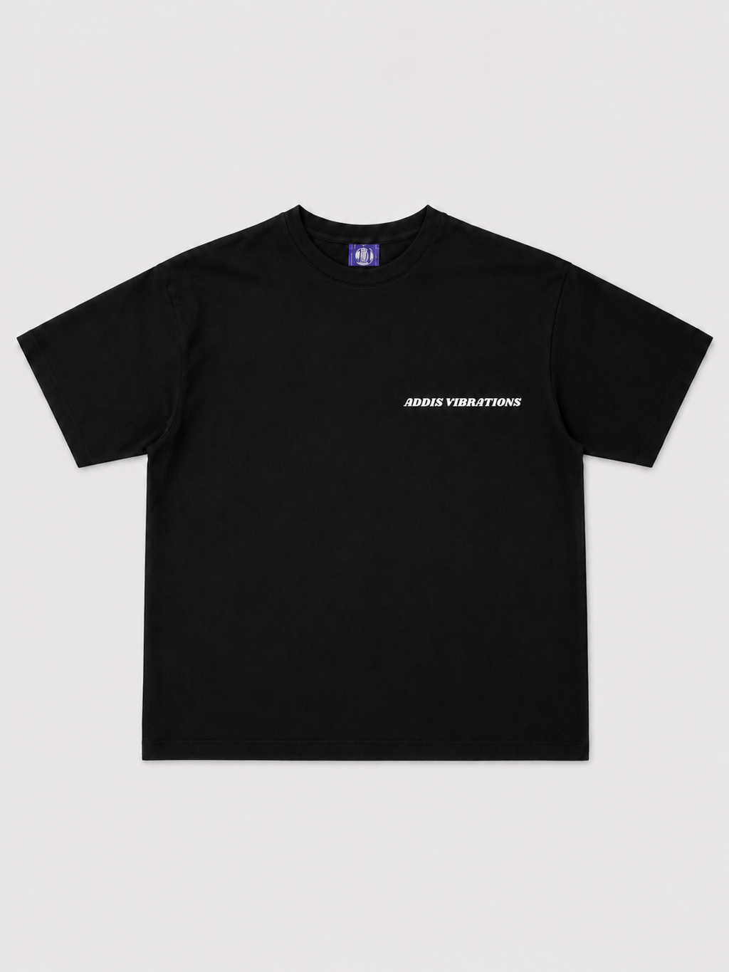 Addis Vibrations Black T-Shirt with White Ink